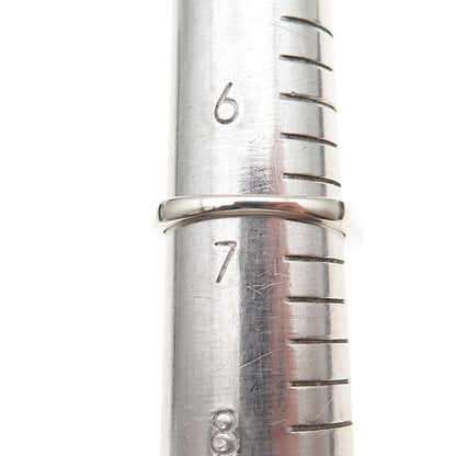 Lisa Jenks 925 Sterling Silver Vintage Modernist Bar Oxidized Ring Size 6.75