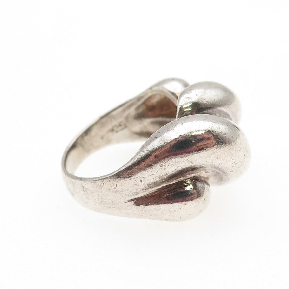 925 Sterling Silver Vintage Modernist Oxidized Ring Size 6.5