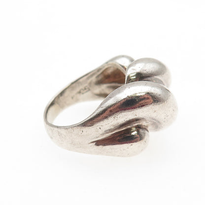 925 Sterling Silver Vintage Modernist Oxidized Ring Size 6.5