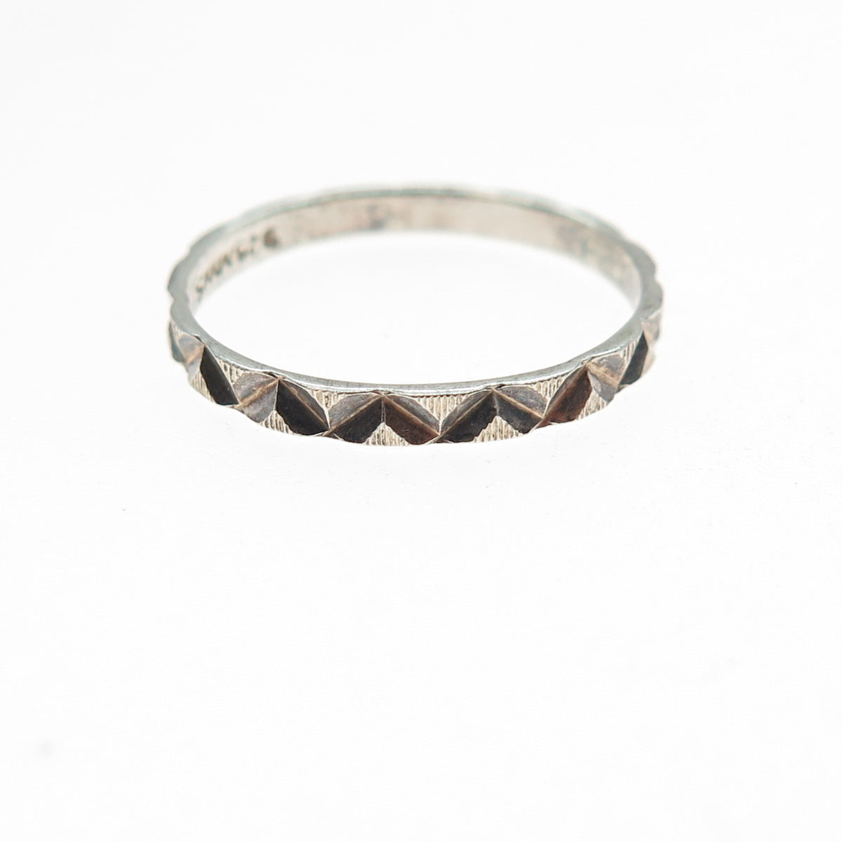 MWS Mark Washerman Samara 925 Sterling Silver Vintage Oxidized Band Ring Size 6