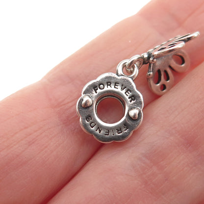 PANDORA 925 Sterling Silver Friends Forever Butterfly Dangle Charm