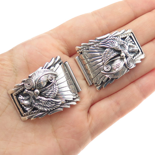 Old Pawn 925 Sterling Silver Vintage Southwestern Eagle Bird Watch Band Bracelet