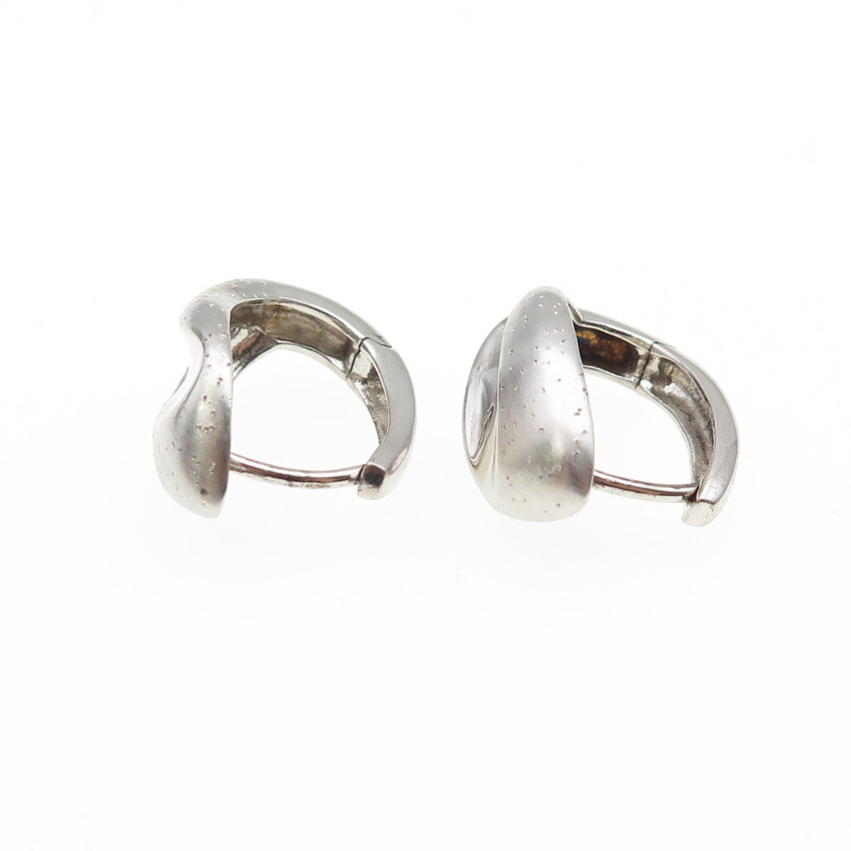 925 Sterling Silver Modernist Hoop Earrings