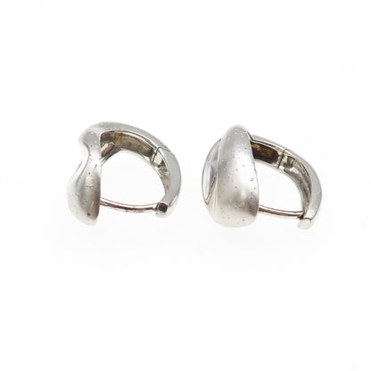 925 Sterling Silver Modernist Hoop Earrings