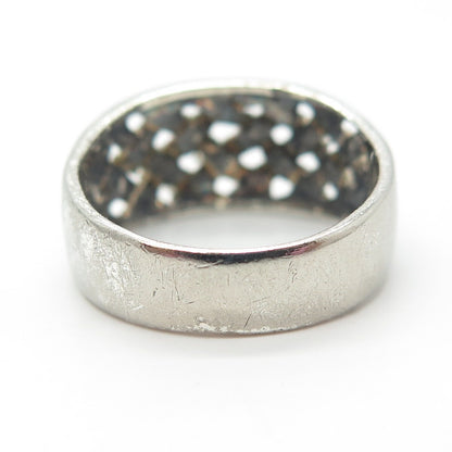 925 Sterling Silver Vintage Wicker Ring Size 8.25