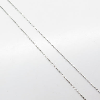 925 Sterling Silver Italy C Z Couple of Hearts Rolo Chain Necklace 24"