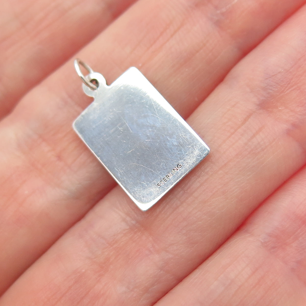 925 Sterling Silver Red Enamel You Can't Break Me Down Minimalist Charm Pendant