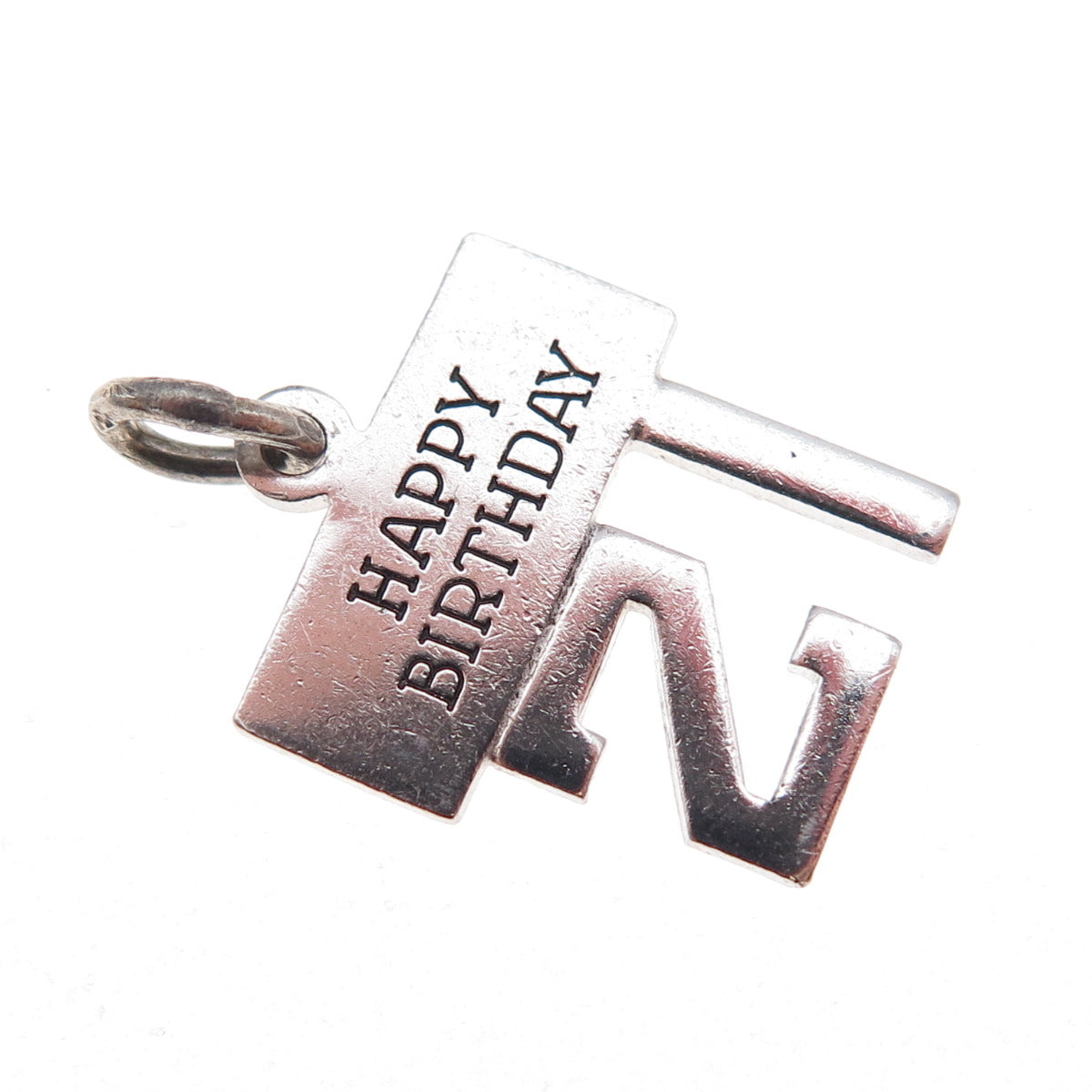 Wells 925 Sterling Silver Vintage 21 Happy Birthday Charm Pendant