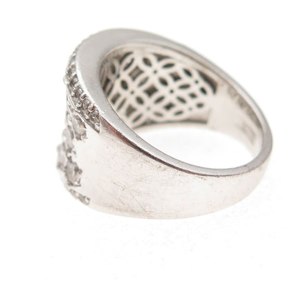 925 Sterling Silver Round-Cut C Z Sparkle Ring Size 9.25
