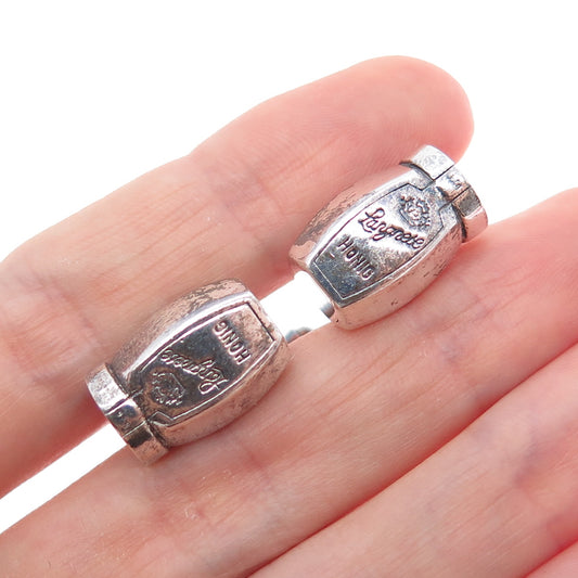 925 Sterling Silver Vintage Germany Langnese Honig Honey Oxidized Cufflinks