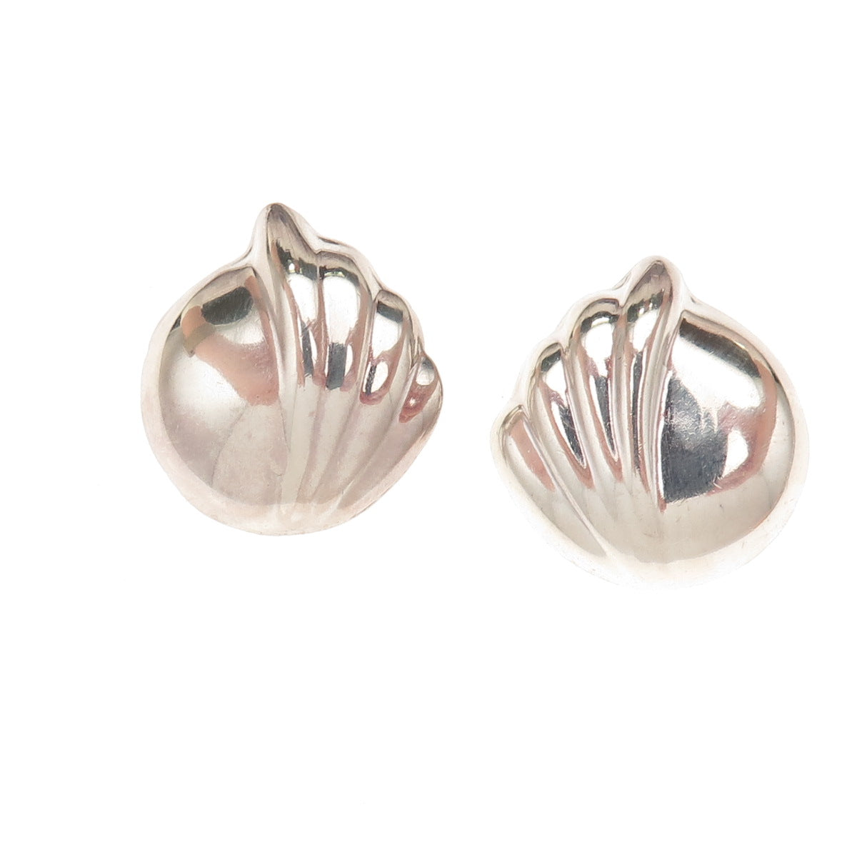 925 Sterling Silver Vintage Mexico Modernist Clip On Earrings
