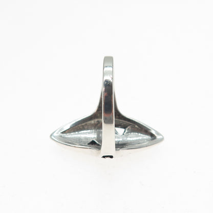 SILVER FOX 925 Sterling Vintage Modernist Dotted Oxidized Ring Size 6.25