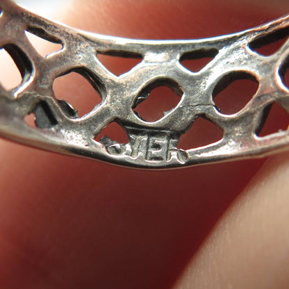 925 Sterling Silver Vintage Braided Band Ring Size 7