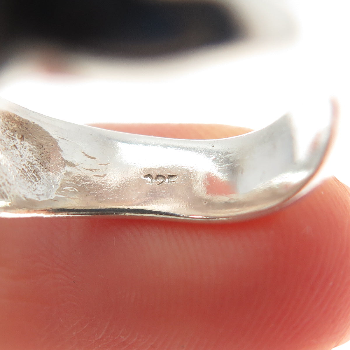 925 Sterling Silver Vintage Modernist Wavy Ribbed Ring Size 7.25