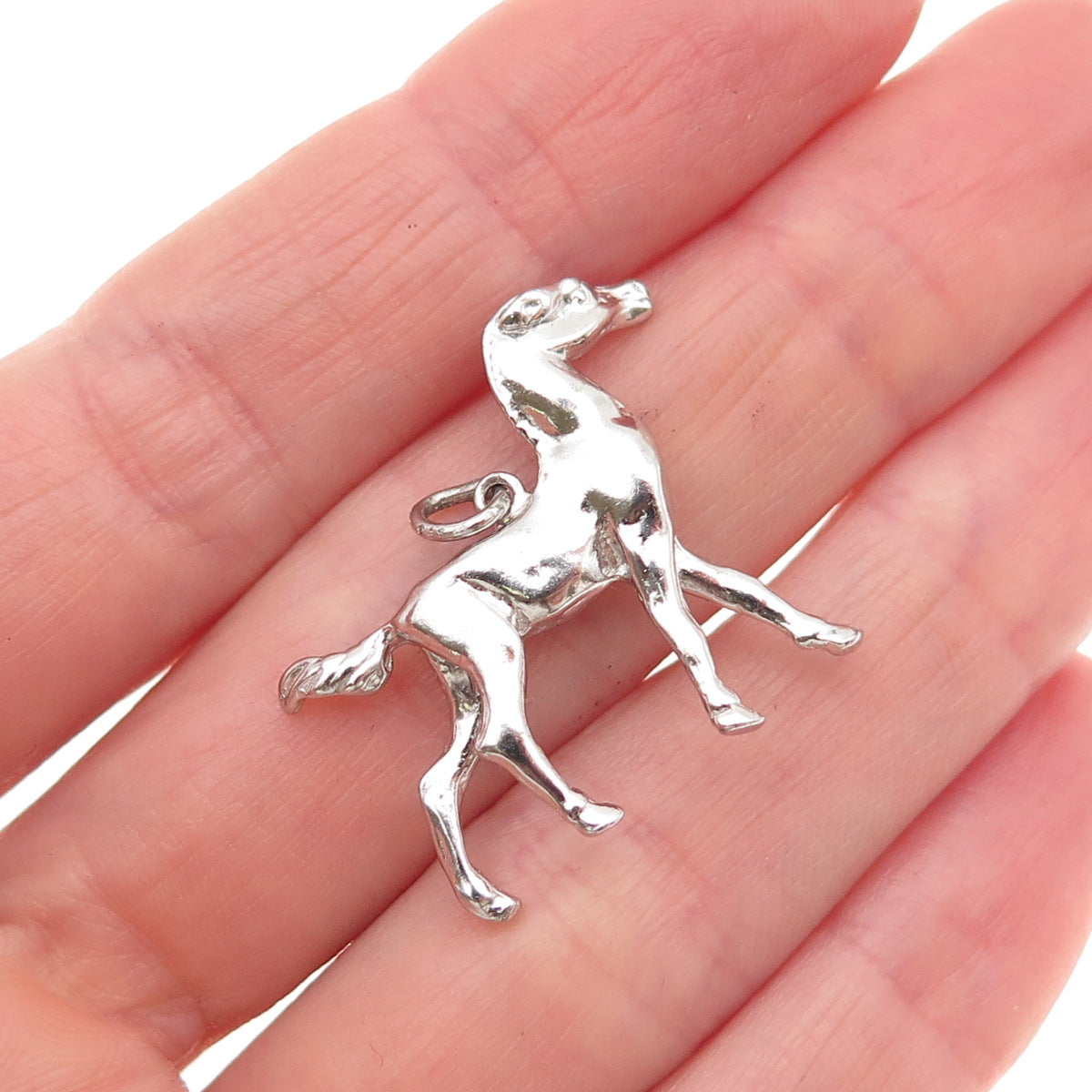 Wells 925 Sterling Silver Vintage Wild Horse Charm Pendant