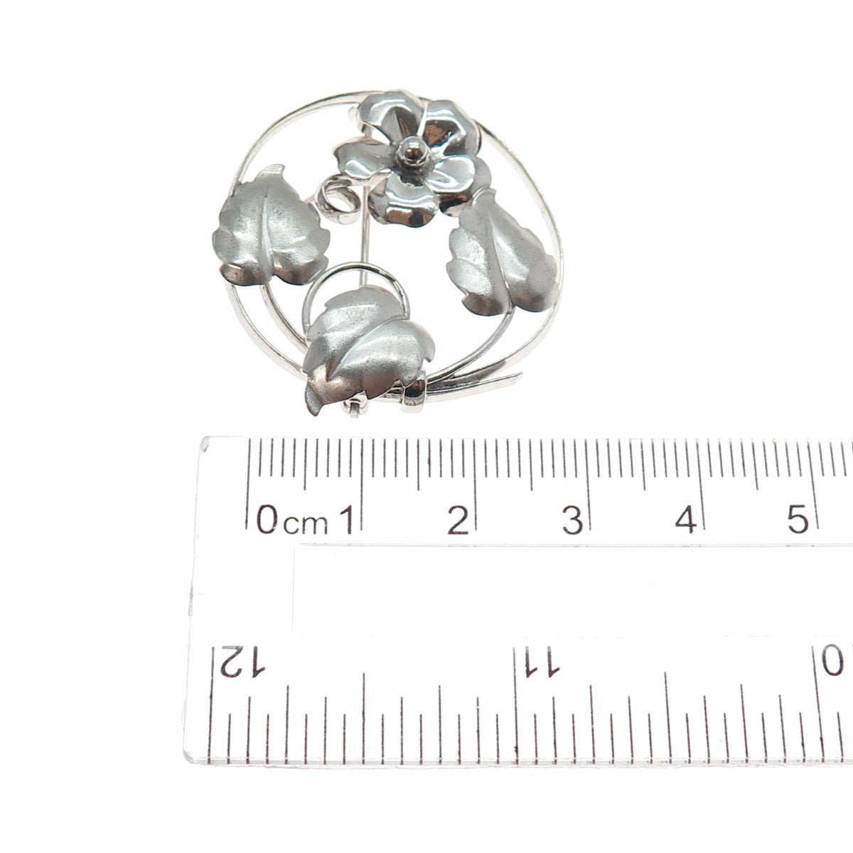 Binder Bros 925 Sterling Silver Antique Art Deco Flower Pin Brooch