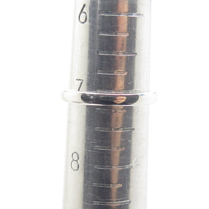 925 Sterling Silver Real Round-Cut Blue Topaz Gem Minimalist Ring Size 7.25