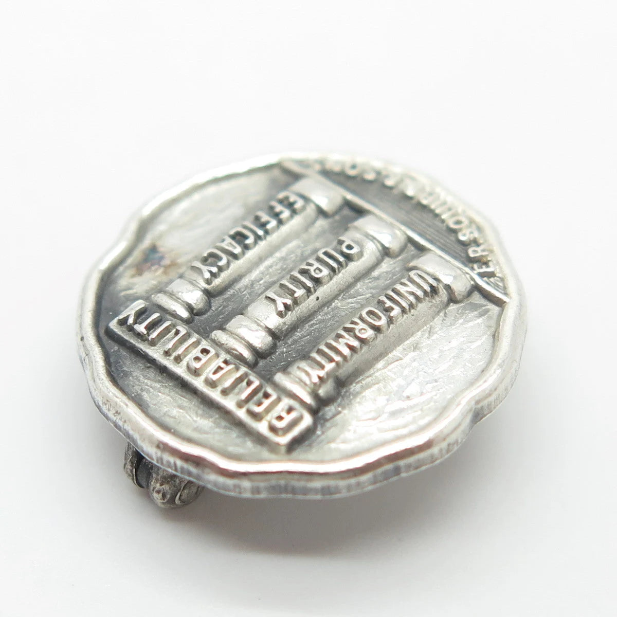 925 Sterling Silver Vintage Dieges & Clust "Uniformity Purity Efficacy" Brooch