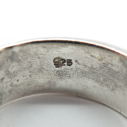 925 Sterling Silver Vintage Viking / Celtic Knot Band Ring Size 12.25