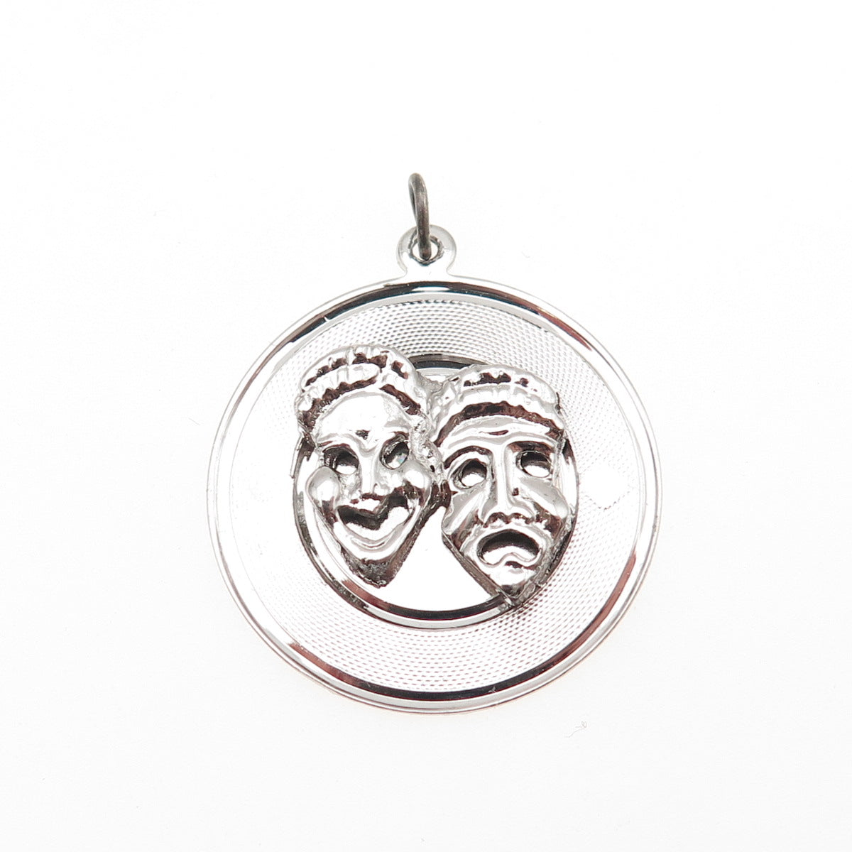 925 Sterling Silver Vintage Comedy & Tragedy Masks Charm Pendant