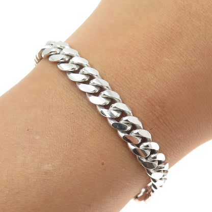 KARIZIA SPA KA 1772 925 Sterling Silver Italy Miami Cuban Link Bracelet 9"