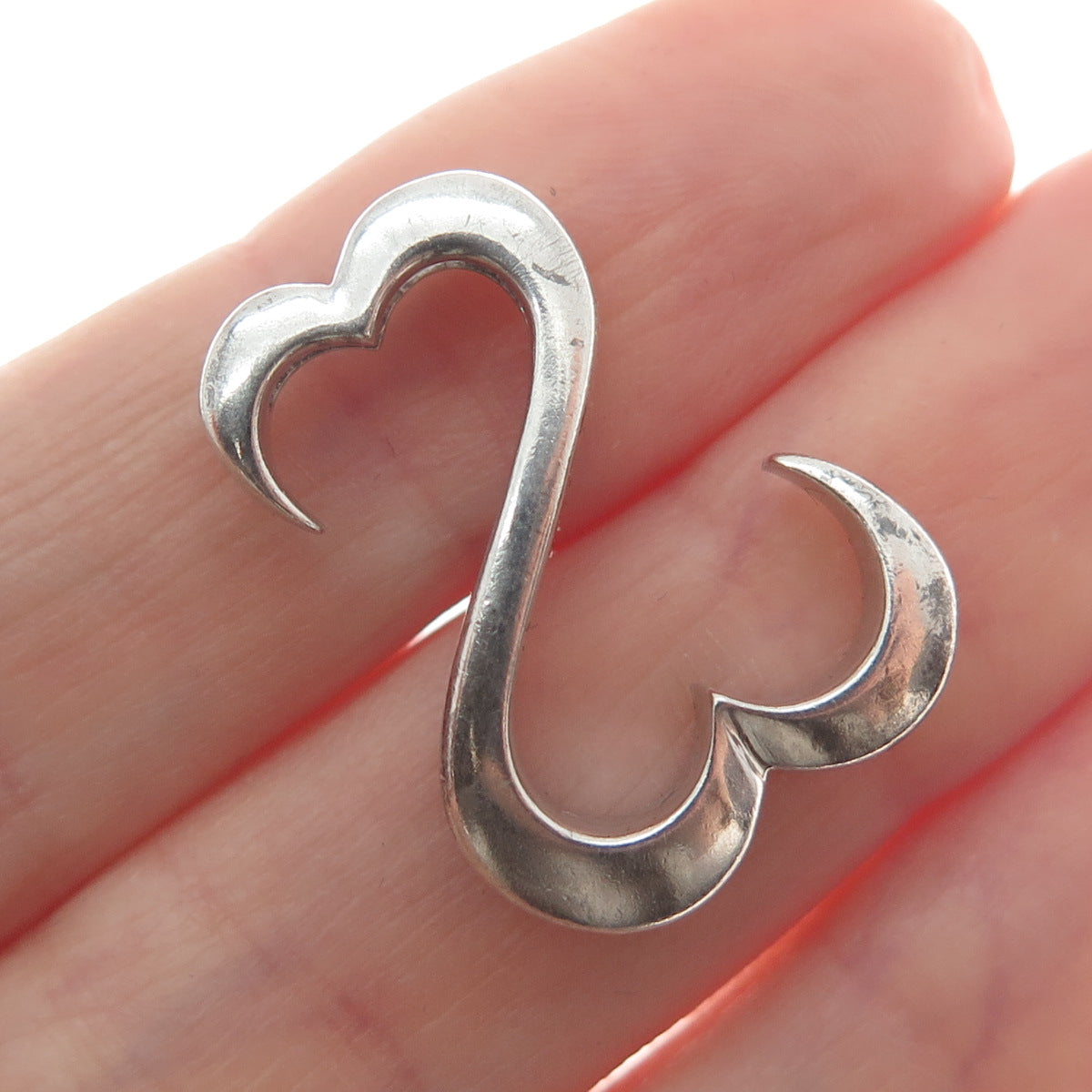 925 Sterling Silver Open Heart Minimalist Slide Pendant