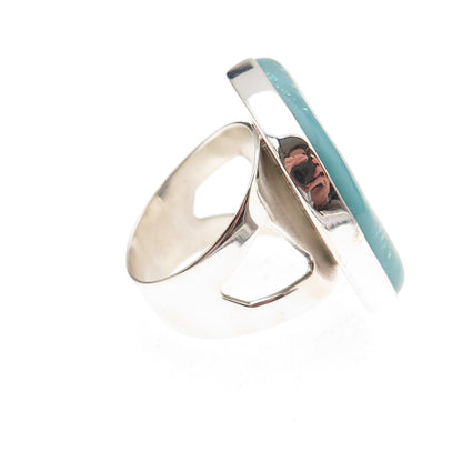 Jay King Desert Rose 925 Sterling Silver Vintage Dichroic Glass Ring Size 8.5