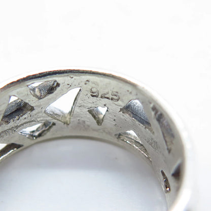 925 Sterling Silver Vintage Geometric Band Ring Size 6.75