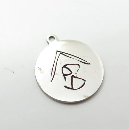 925 Sterling Silver USA Two In Town Dog House Charm Pendant
