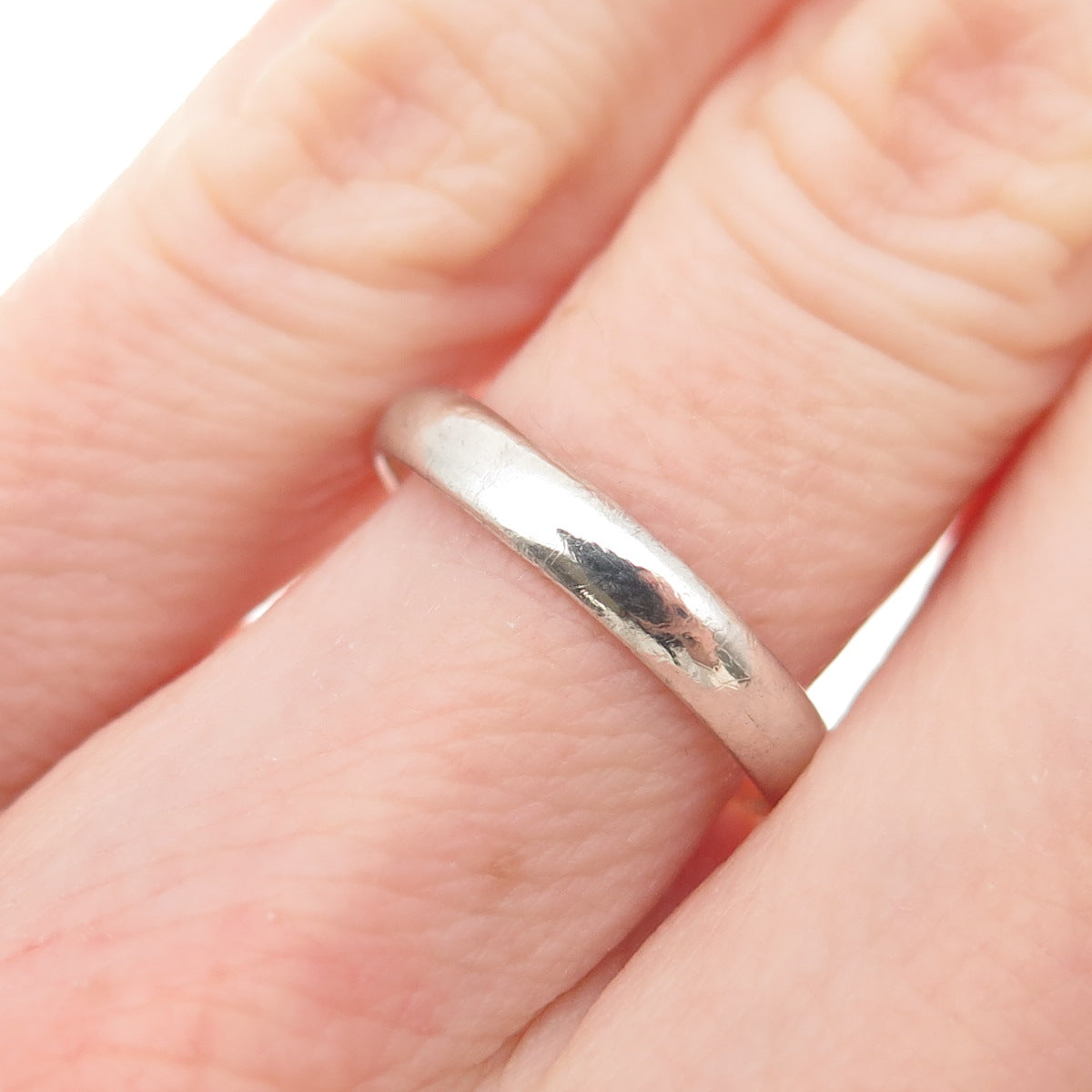 LEX 925 Sterling Silver Vintage Classic Wedding Band Ring Size 6