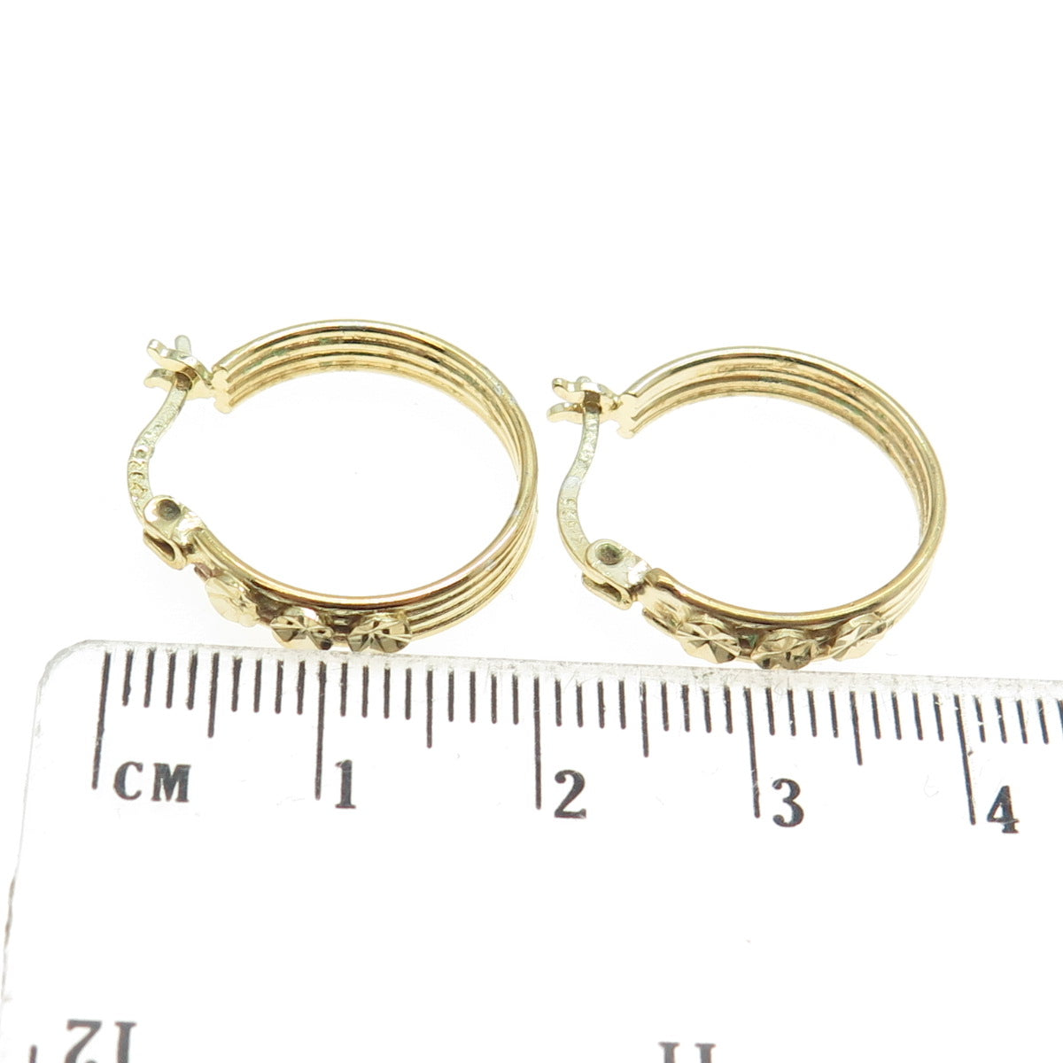 925 Sterling Silver Gold Plated Hoop Earrings