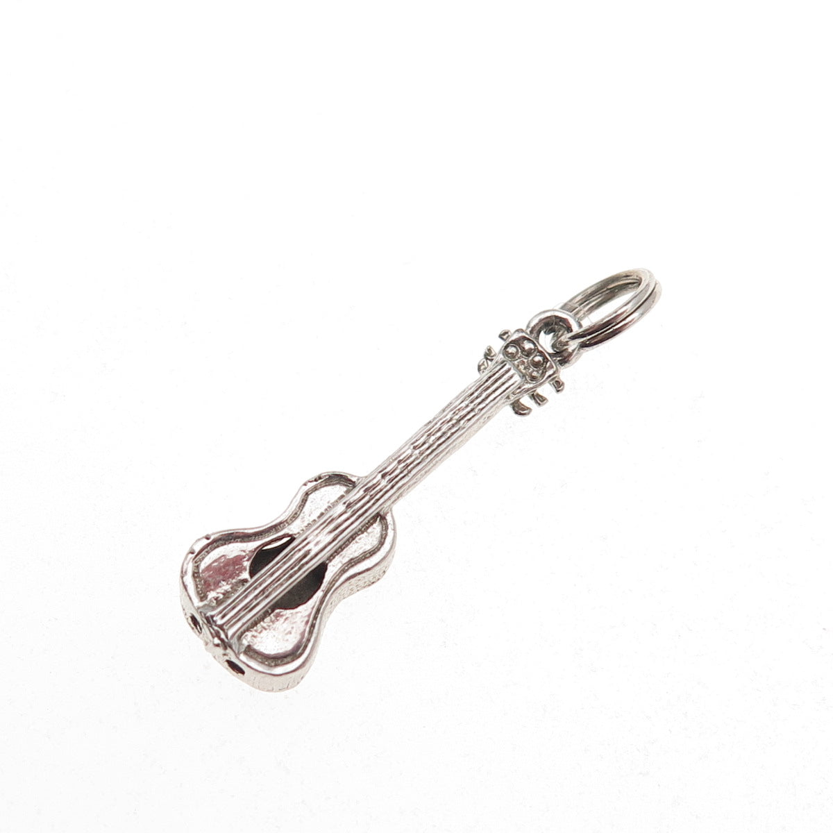 925 Sterling Silver Vintage Guitar Musical Instrument Charm Pendant
