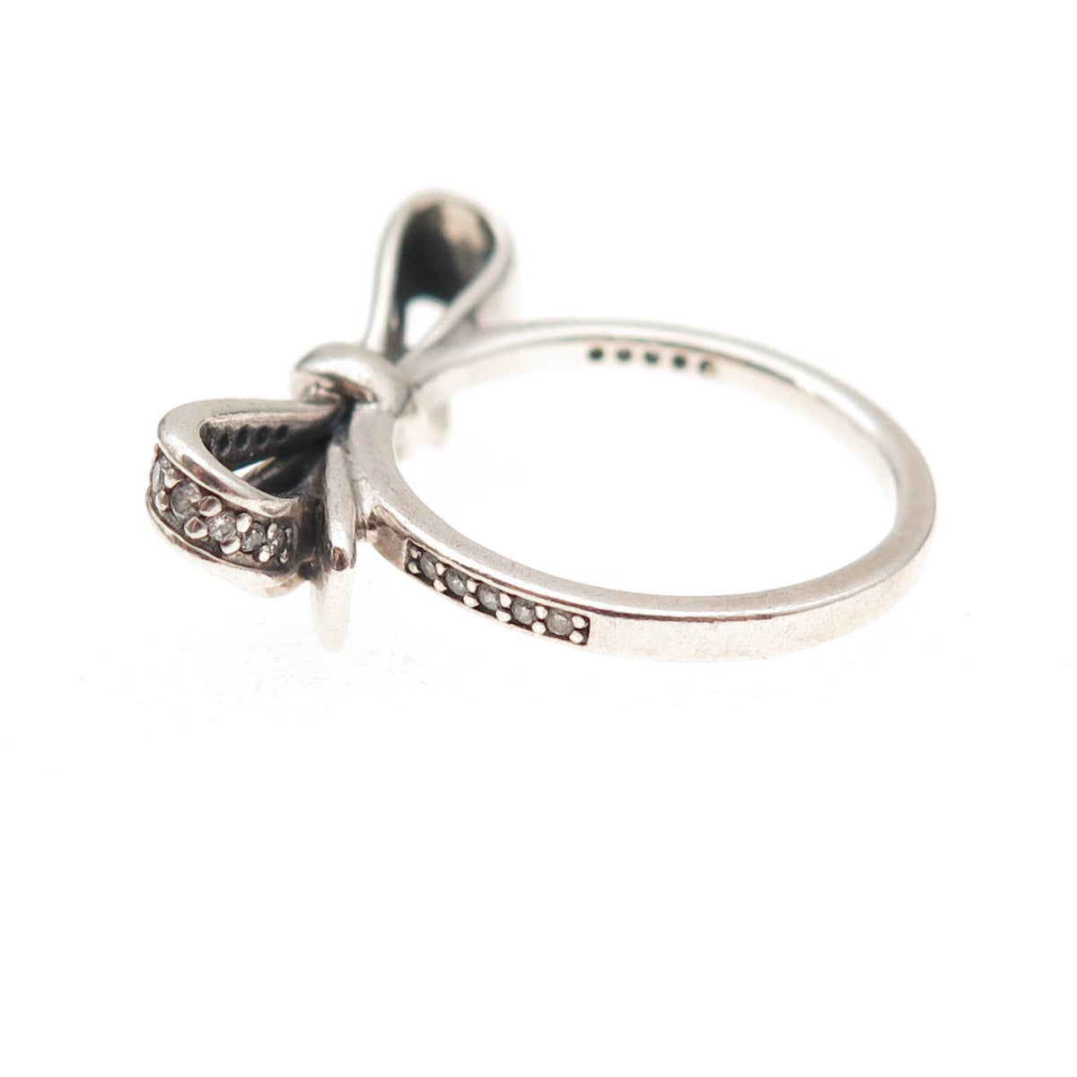 Pandora 925 Sterling Silver C Z Brilliant Bow Ring Size 5.5