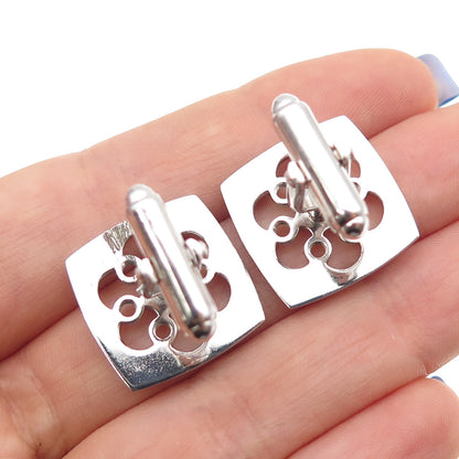 ANSON 925 Sterling Silver Vintage Flower Cufflinks