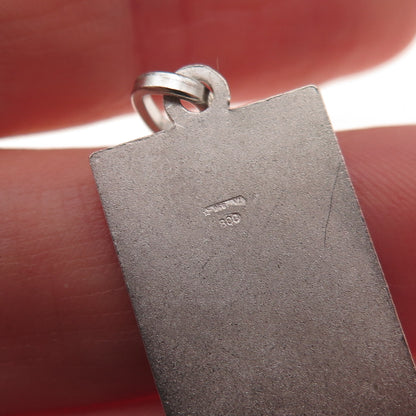 800 Silver Vintage Italy Engraved St. Mary Religious Charm Pendant