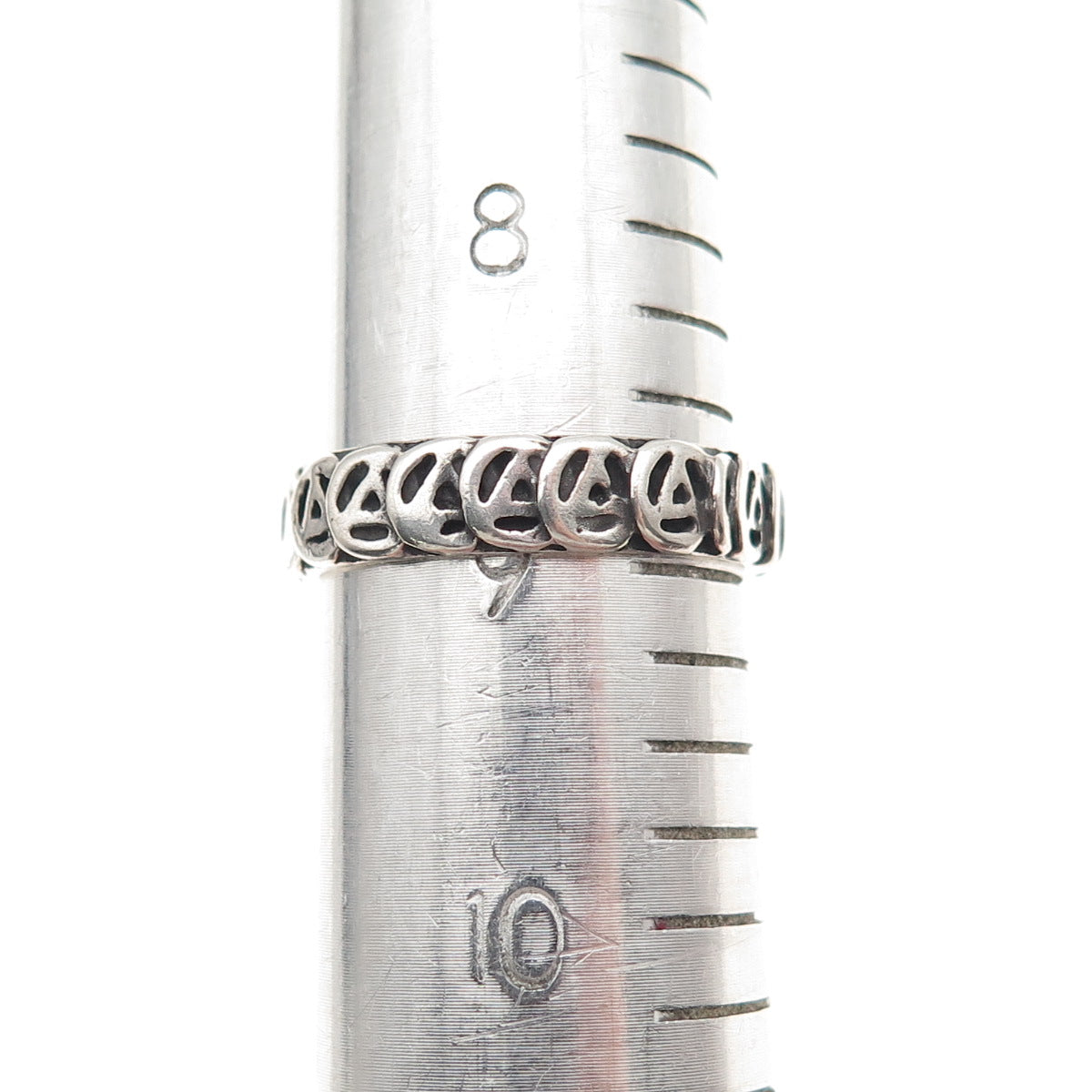 925 Sterling Silver Vintage Alcoholics Anonymous Oxidized Band Ring Size 9