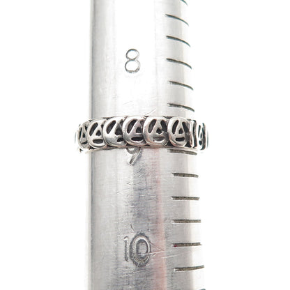 925 Sterling Silver Vintage Alcoholics Anonymous Oxidized Band Ring Size 9