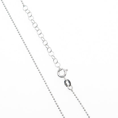 925 Sterling Silver Italy Puffy Elephant Pendant Beaded Chain Necklace 16-18"