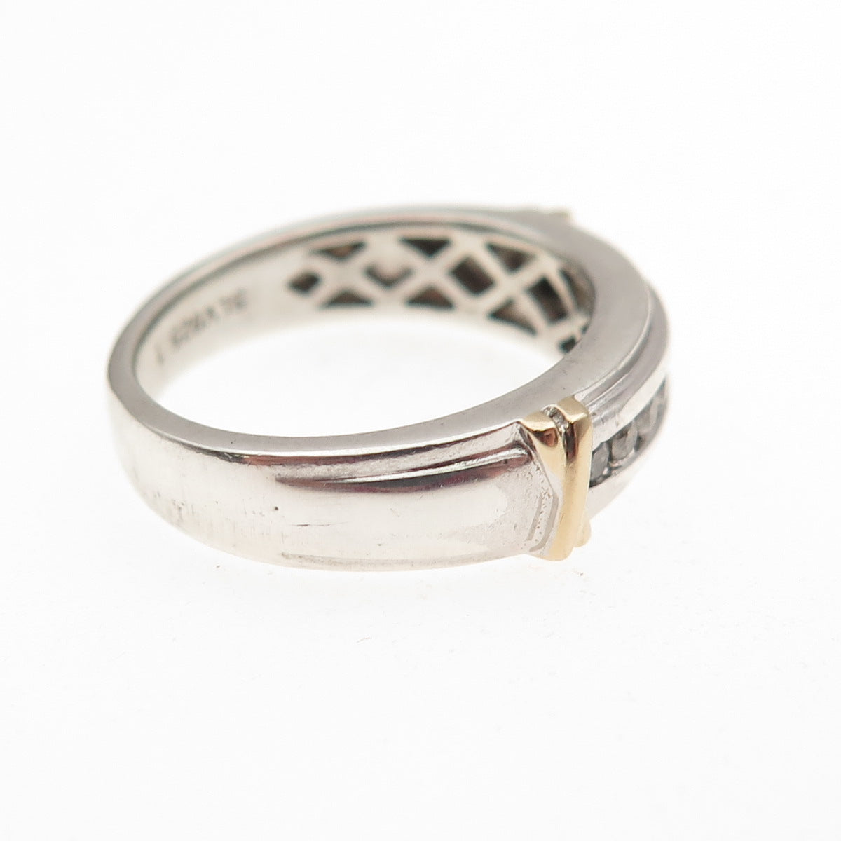 SLV Sadye L Vassil 925 Sterling Silver Real Round-Cut Diamond Ring Size 5