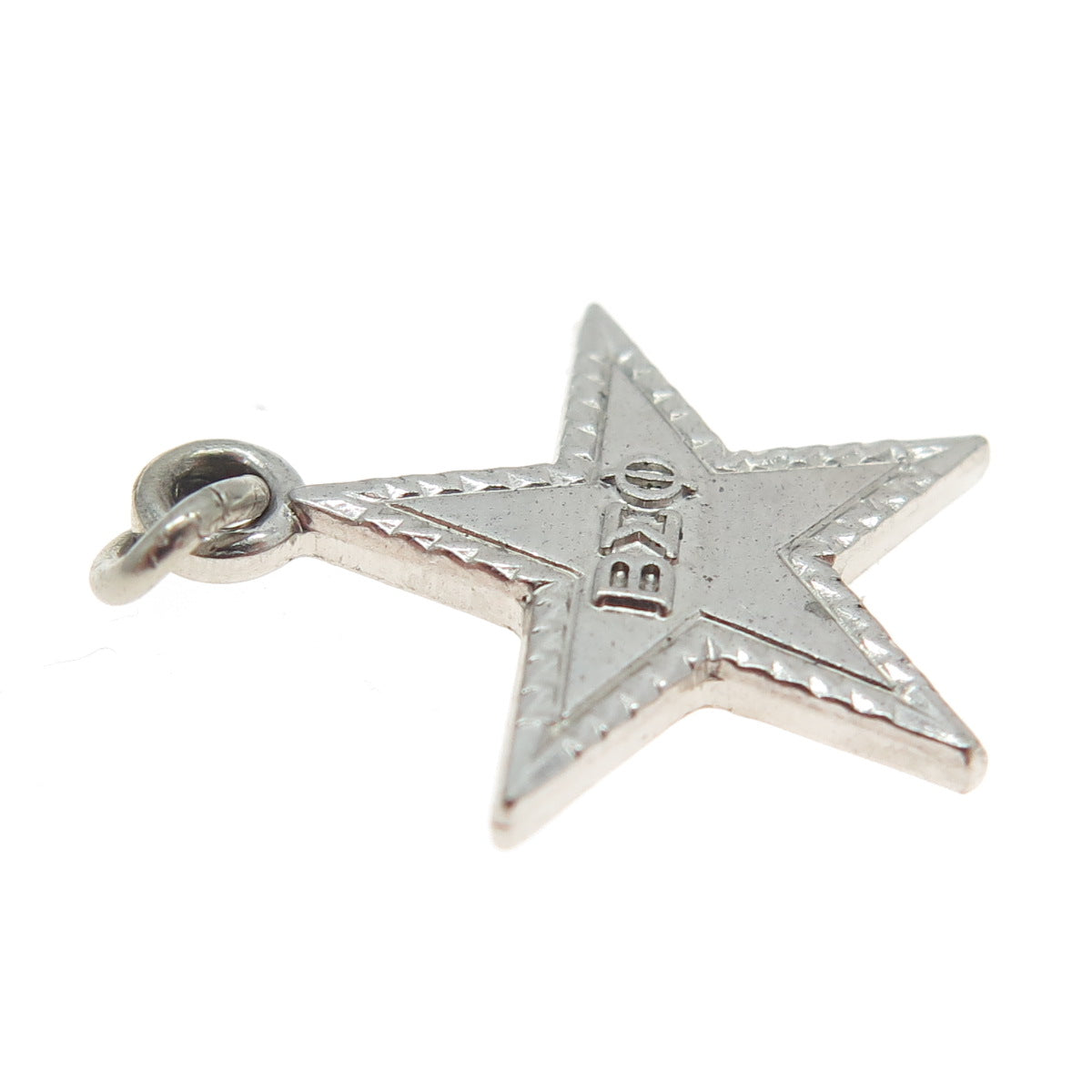 925 Sterling Silver Vintage Pillar College Beta Sigma Phi Star Charm Pendant