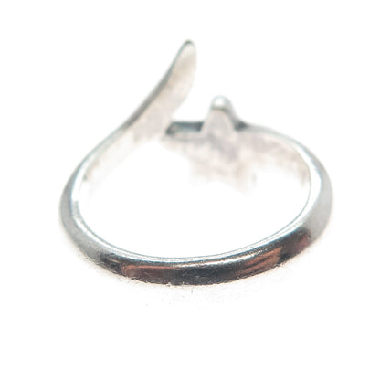 925 Sterling Silver Vintage Falling Star Bypass Ring Size 7