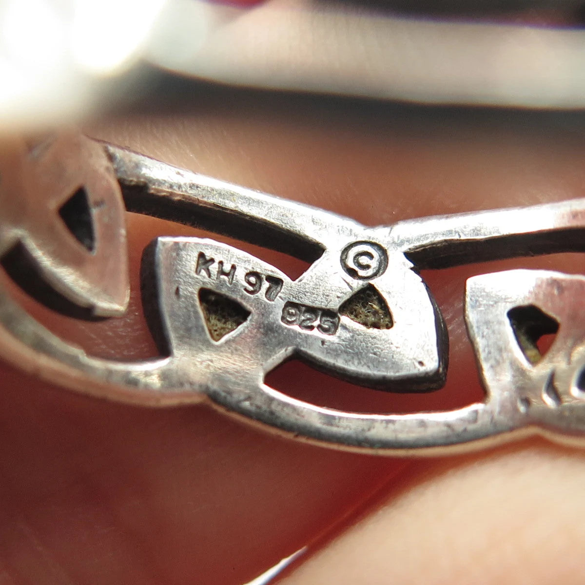 925 Sterling Silver Vintage Mexico Celtic Band Ring Size 11.25