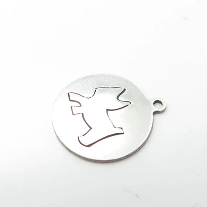 925 Sterling Silver USA Two In Town Dog / Puppy Charm Pendant