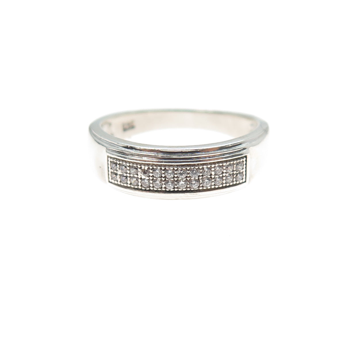 925 Sterling Silver Round-Cut C Z Ring Size 6.25