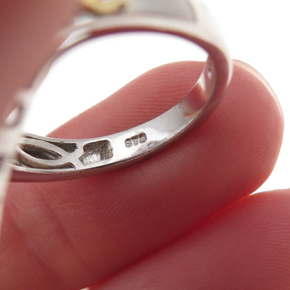 Chuck Clemency Sterling Silver 2-Tone Real Diamond & Tanzanite Ring Size 8.25