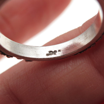 Lois Hill 925 Sterling Silver Vintage Granulated Scroll Band Ring Size 7.25