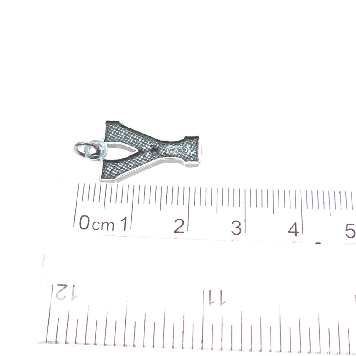 925 Sterling Silver Vintage Letter Y Initial Star of David Oxidized Mini Pendant