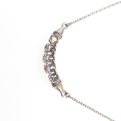 Chuck Clemency 925 Sterling Silver Real Tanzanite Cable Chain Necklace 18"