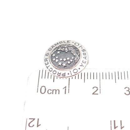 925 Sterling Silver Vintage Procter & Gamble 10-year Service Award Pin Brooch