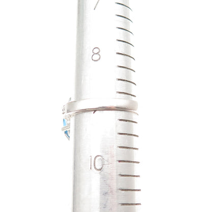 TACORI 925 Sterling Silver Real Swiss Blue Topaz & C Z Ring Size 9